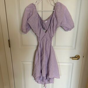 Lavender Puff Sleeve Dress